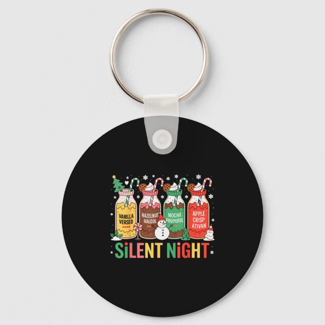 Porte-clés Funny Santa Profol Silent Night Icu Nurses Merry C (Recto)