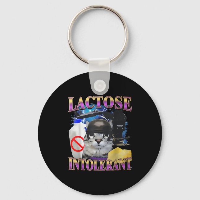 Porte-clés Funny Saying Lactose Intolerant Silly Cat Meme Cat (Recto)