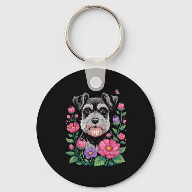 Porte-clés Funny Schnauzer Art For Women Schnauzer Dog Lover  (Recto)