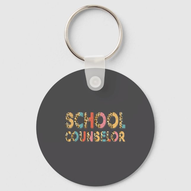 Porte-clés Funny School Counselor Teacher Leopard School Coun (Recto)