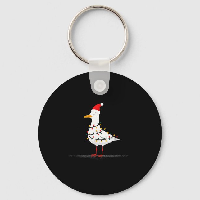 Porte-clés Funny Seagull Christmas Graphics Animal Lights Lov (Recto)