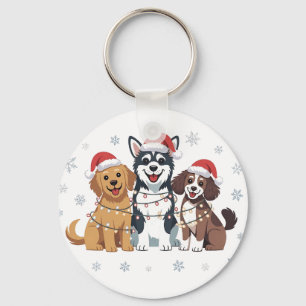 Porte-clés Funny Sibérien Husky Amoureux des chiens sapin de