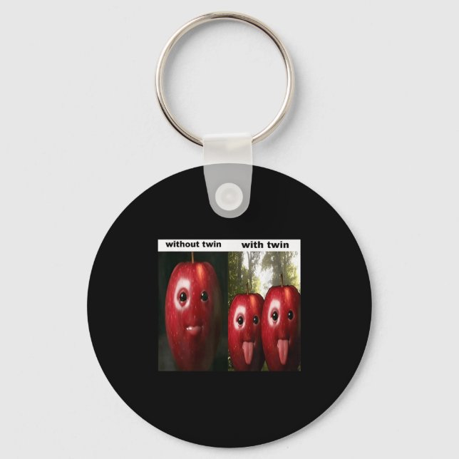 Porte-clés Funny Silly Ai Apple Gen Z Meme Brainrot Humor Twi (Recto)