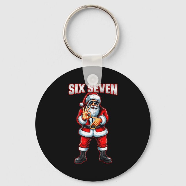 Porte-clés Funny Six Seven 6 7 Meme Santa Christmas Shirt Men (Recto)