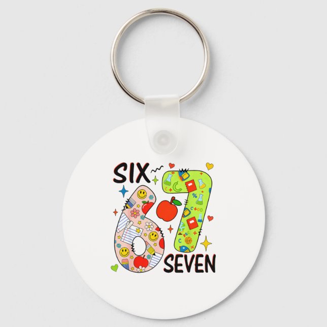 Porte-clés Funny Six Seven Meme 67 Days Of School Men Women B (Recto)