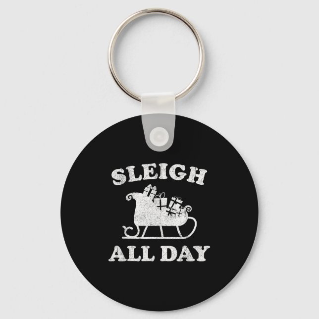 Porte-clés Funny Sleigh All Day Christmas In July Retro Vinta (Recto)