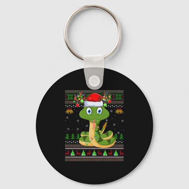 Porte-clés Funny Snake Ugly Christmas Sweaters Holiday Santa  (Recto)