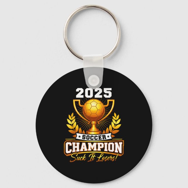 Porte-clés Funny Soccer Champion 2025 Trophy  (Recto)
