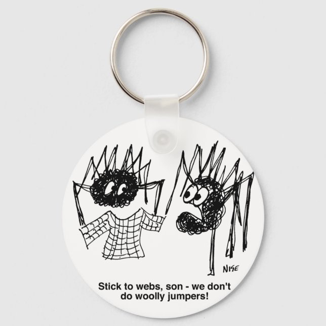 Porte-clés Funny Spiders and Spiders Web Weaving Cartoon (Recto)