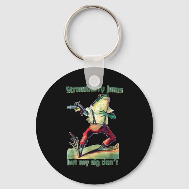 Porte-clés Funny Strawberry Jams But My Sig Don't  (Recto)