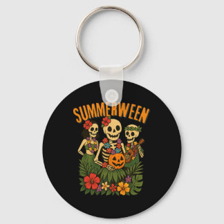 Porte-clés Funny Summerween Skeletons Luau Party Halloween Be
