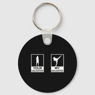 Porte-clés Funny Taekwondo Maman Papa Arts Martiaux Karate-gi