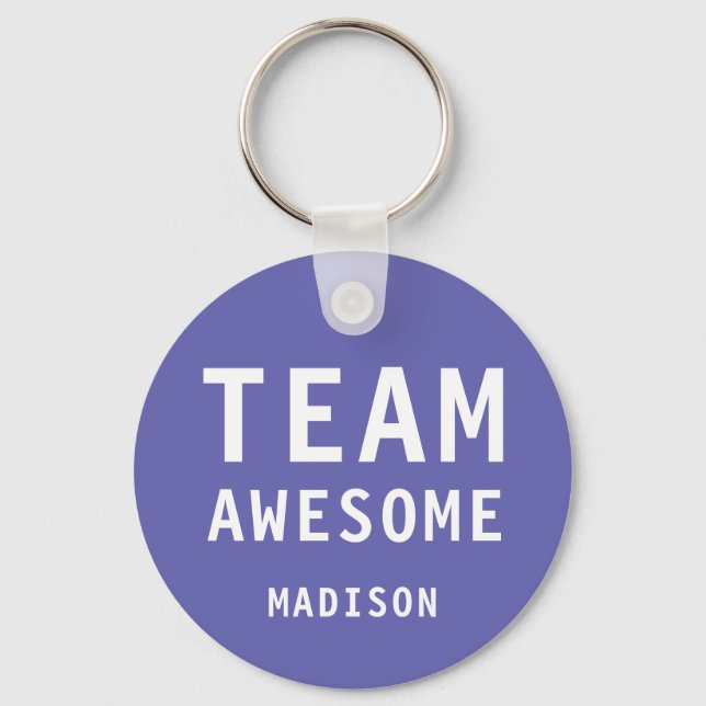 Porte-clés Funny Team Awesome Purple Personalized Name (Recto)
