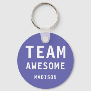 Porte-clés Funny Team Awesome Purple Personalized Name