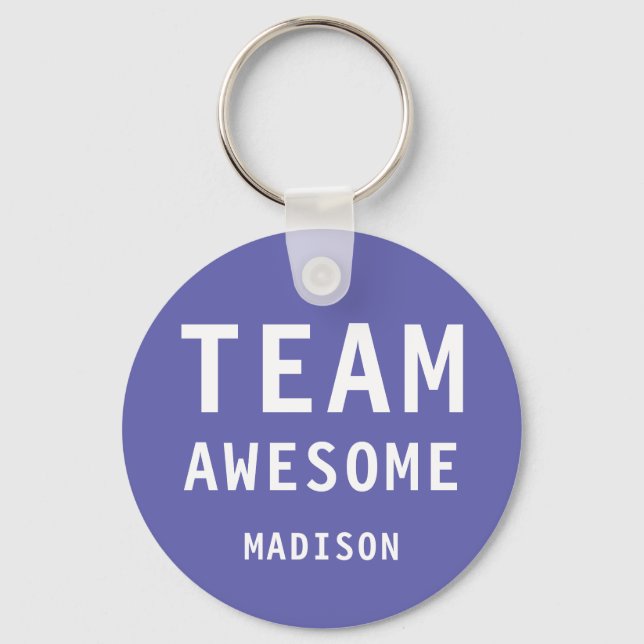 Porte-clés Funny Team Awesome Purple Personalized Name (Recto)