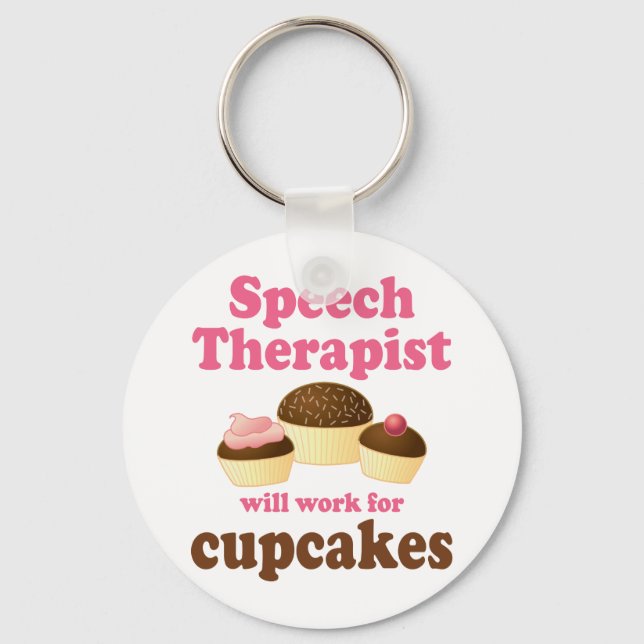 Porte-clés Funny travaillera pour Cupcakes orthophoniste (Recto)