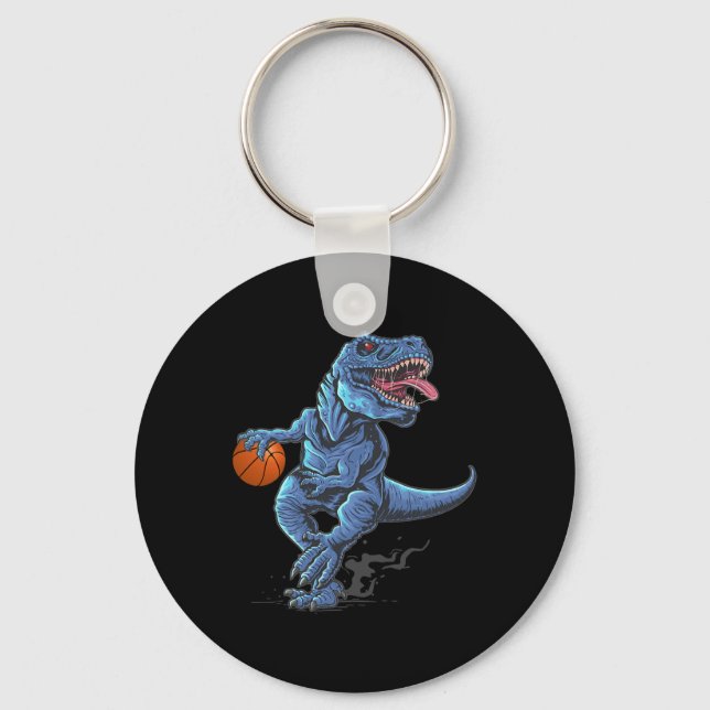 Porte-clés Funny Trex Dinosaur Playing Sketll Player Lover  (Recto)
