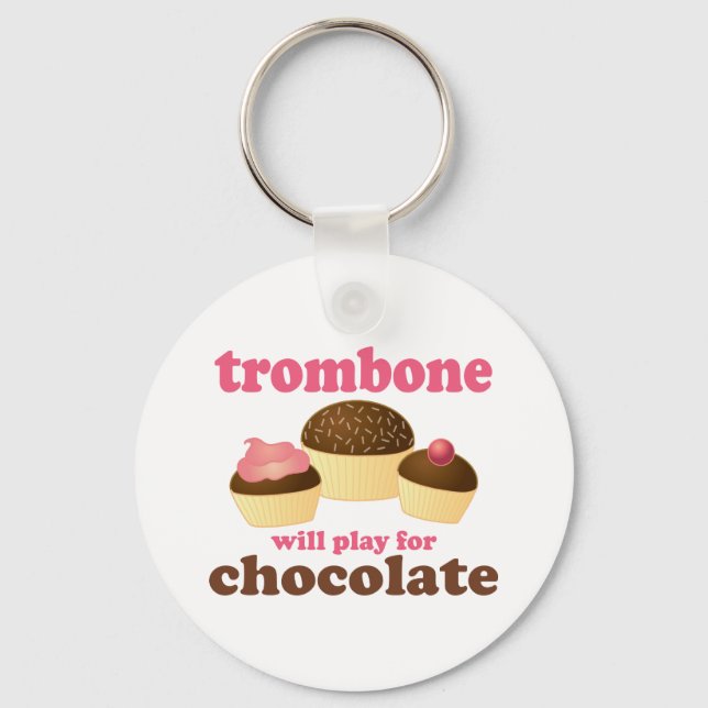 Porte-clés Funny Trombone jouera pour le chocolat (Recto)
