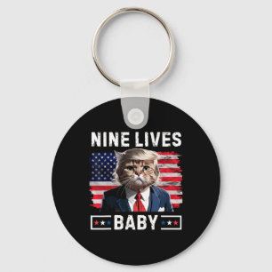 Porte-clés Funny Trump Cat 9 Lives Baby Funny Vote For Trump