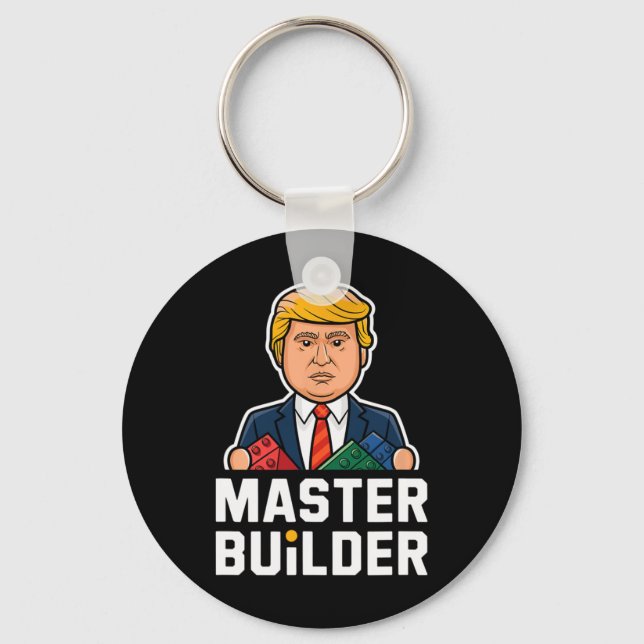 Porte-clés Funny Trump Master Builder Blocs Cadeau (Recto)
