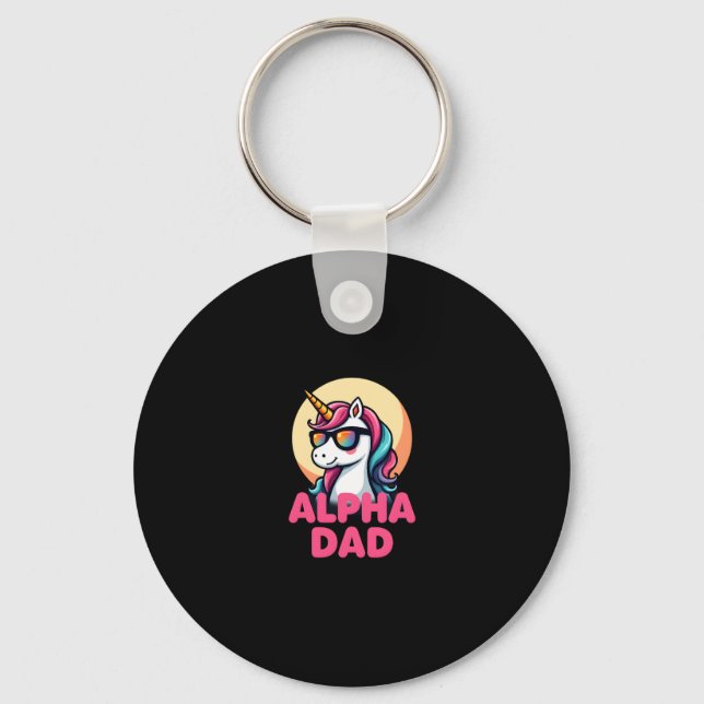 Porte-clés Funny Unicorn Dad Laufey Men Father's Day Christma (Recto)