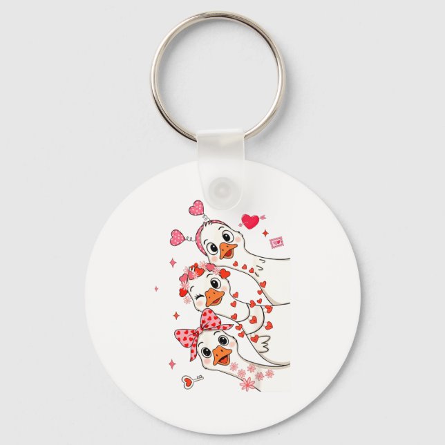 Porte-clés Funny Valentine Goose Nk Coquette Valentines Girls (Recto)