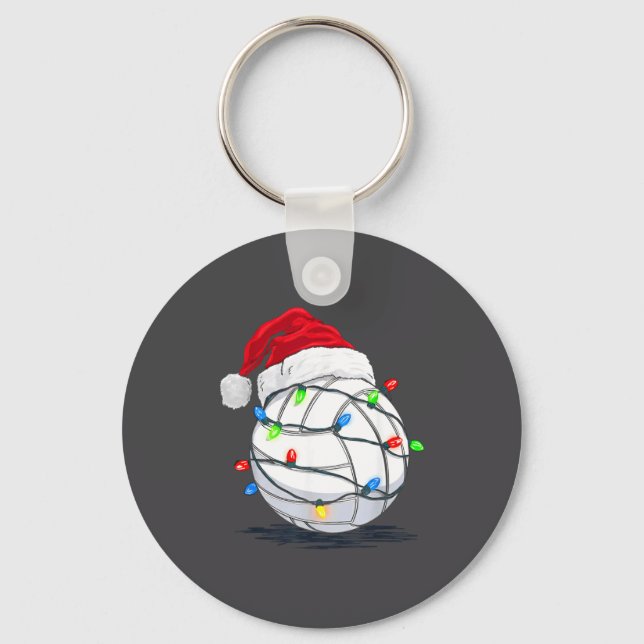 Porte-clés Funny Volleyball Ball Christmas Graphics Lights Lo (Recto)