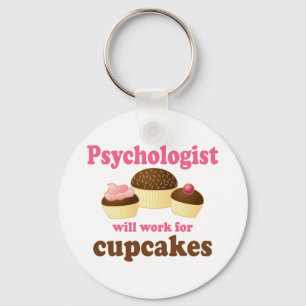 Porte-clés Funny Will Work for Cupcakes Psychologist