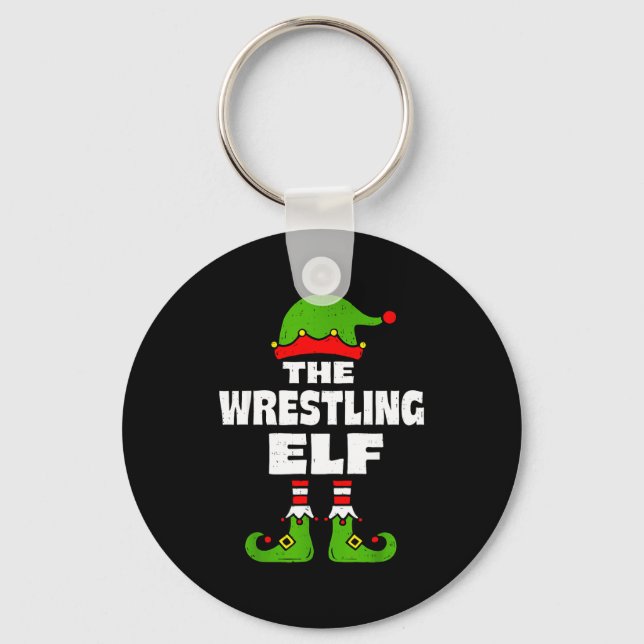 Porte-clés Funny Wrestling Elf Christmas Wrestler Mens Womens (Recto)