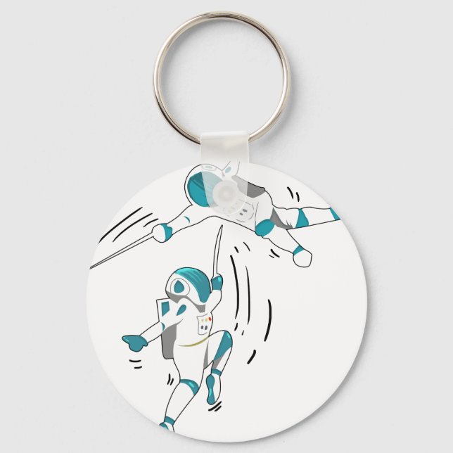 Porte-clés funnyfencinginspacegiftforafencertshirt_Black_1 (Recto)