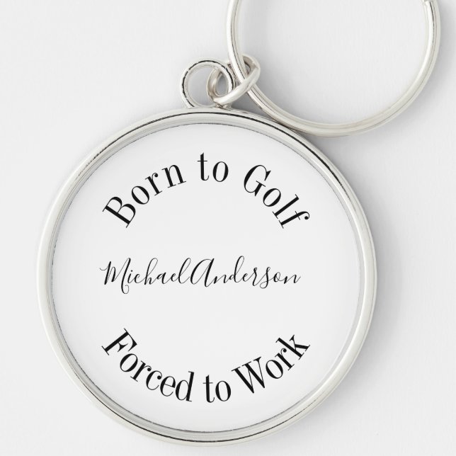 Porte-clés Funy Golf Saying Black White Simple Keychain (Devant)