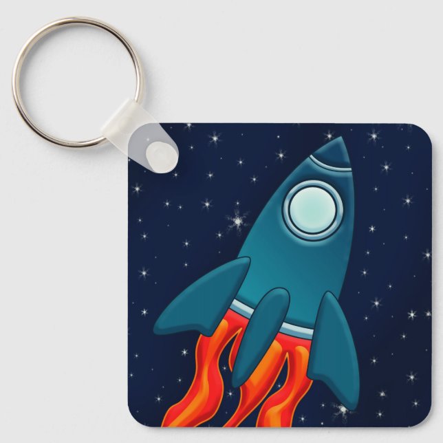 Porte-clés Fusée spatiale mignonne et conception d'espace ext (Recto)