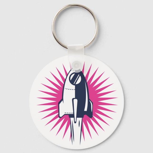 Porte-clés Fusée spatiale rétro (Recto)