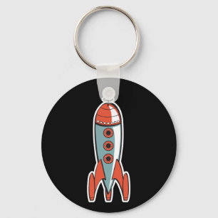 Porte-clés fusée spatiale rétro