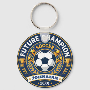 Porte-clés Futur Champion de Football avec nom et date
