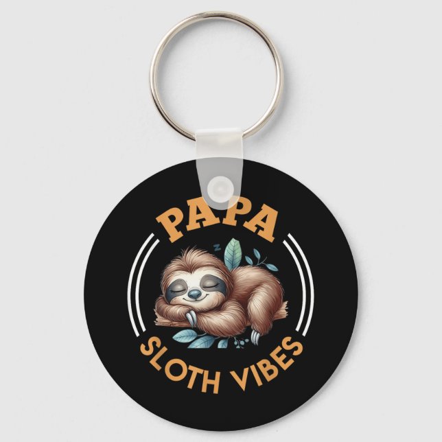 Porte-clés Futur Père Papa Sloth Vibes Drôle Bientôt Da (Recto)