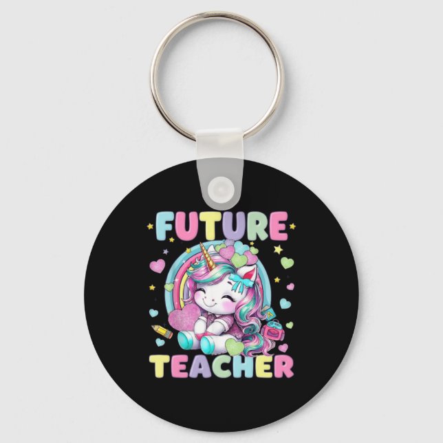 Porte-clés Futur professeur de licorne mignonne Création de c (Recto)
