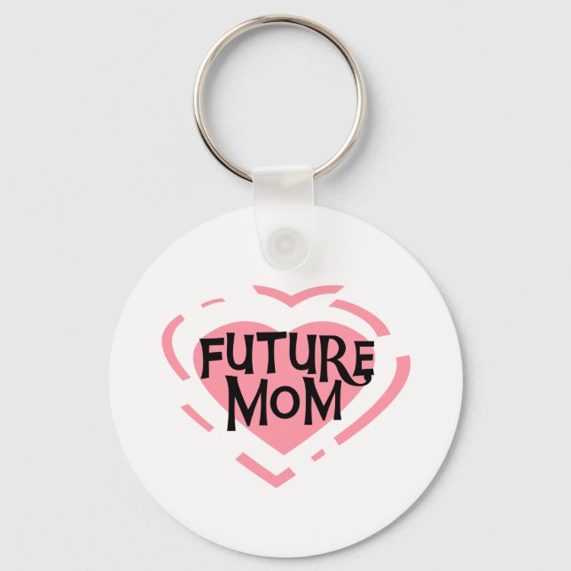 Porte-clés Future Mom Pink Heart Tshirts et cadeaux (Recto)