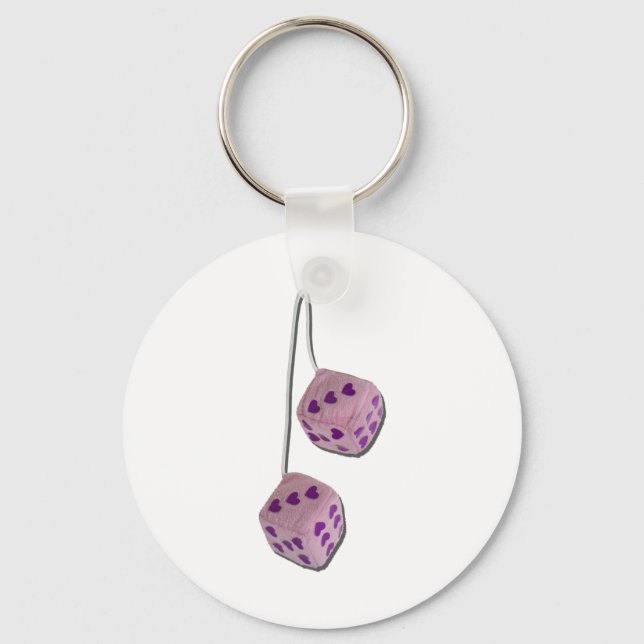 Porte-clés FuzzyPinkHeartDice073011 (Recto)