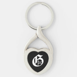 Porte-clés "G" Black Heart Keychain