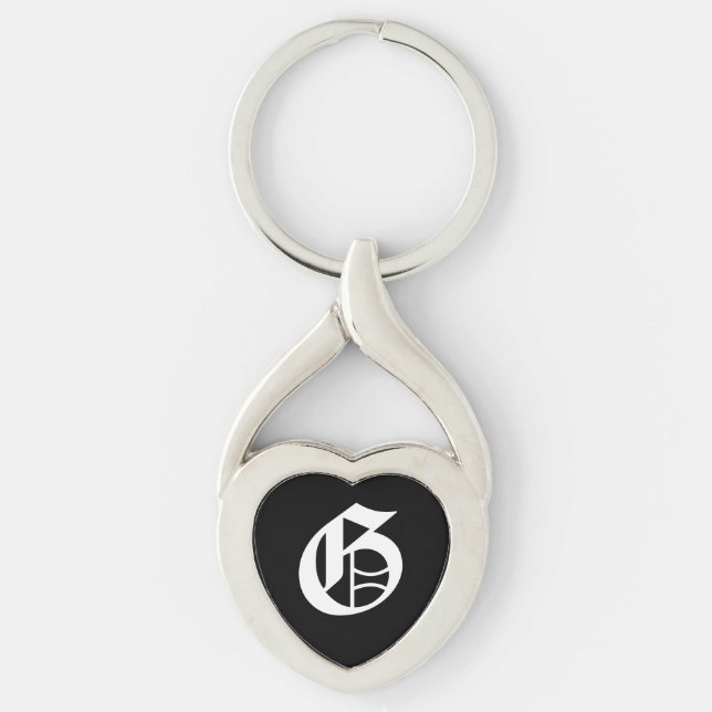 Porte-clés "G" Black Heart Keychain (Devant)
