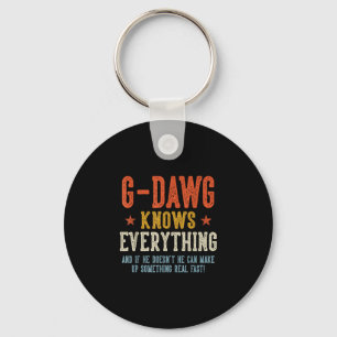 Porte-clés G-dawg sait tout père journée rétro vintage