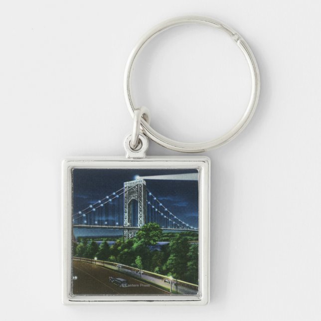 Porte-clés G. Washington Bridge, Hudson à la nuit (Devant)
