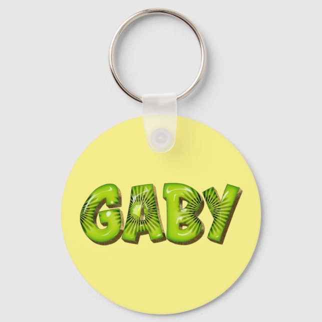 Porte-clés Gaby Name Kiwi Design (Recto)