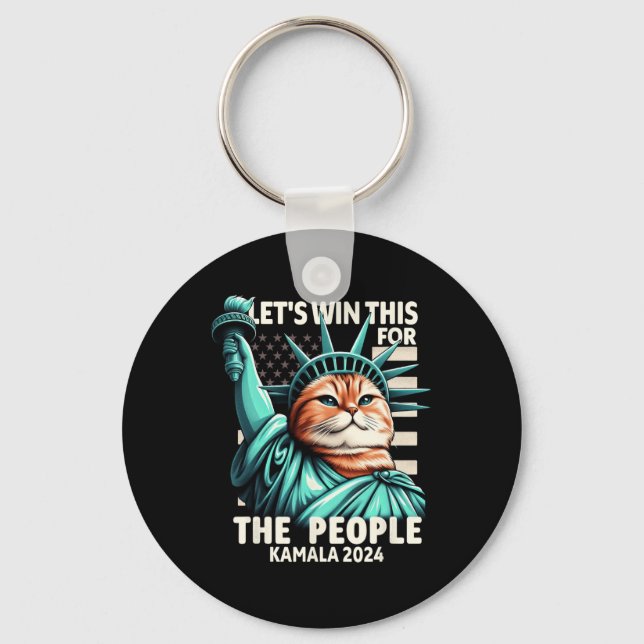 Porte-clés Gagnez ceci pour le peuple drôle Chat Statue de la (Recto)