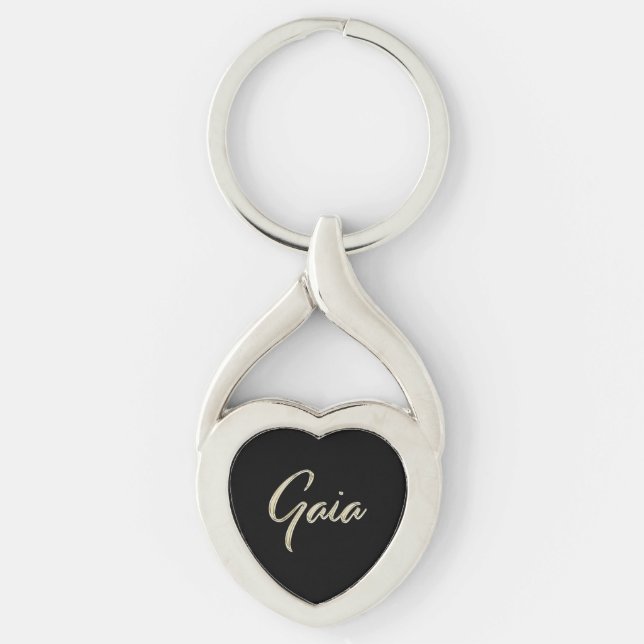 Porte-clés Gaia en or blanc Hand (Devant)