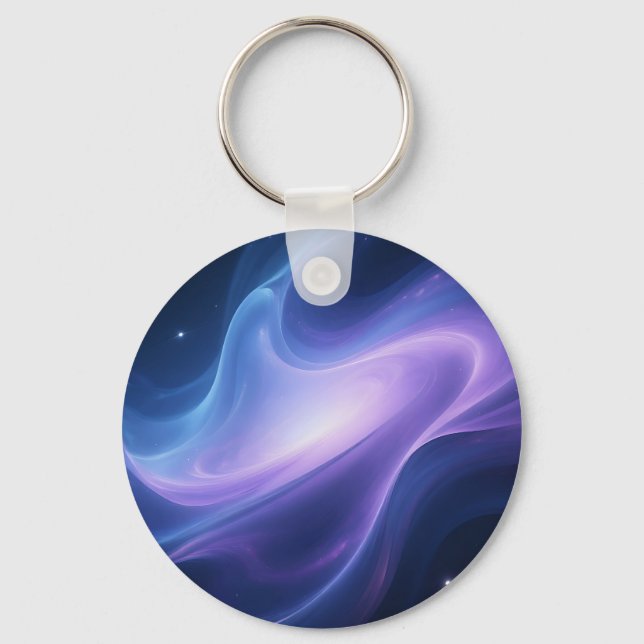 Porte-clés Galaxie spirale de nébuleuse cosmique abstraite (Recto)