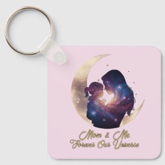 Porte-clés Galaxy Mama & Child Silhouette Moon Art