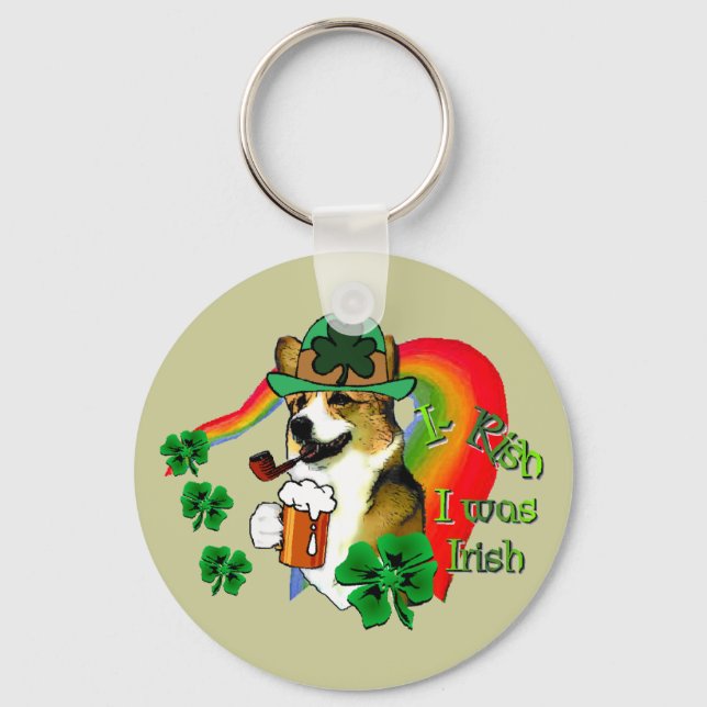 Porte-clés Gallois Corgi Saint Patrick's Day (Recto)