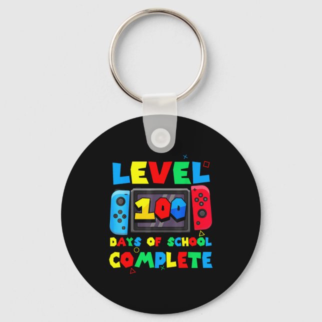 Porte-clés Game Controller Level 100 Days Of School Complete  (Recto)